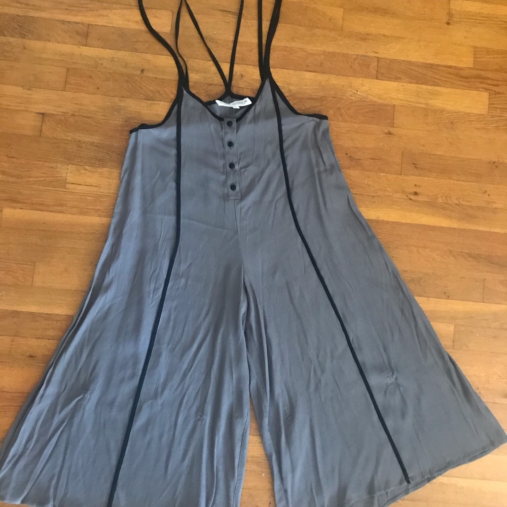 Grey gaucho pants jumpsuit